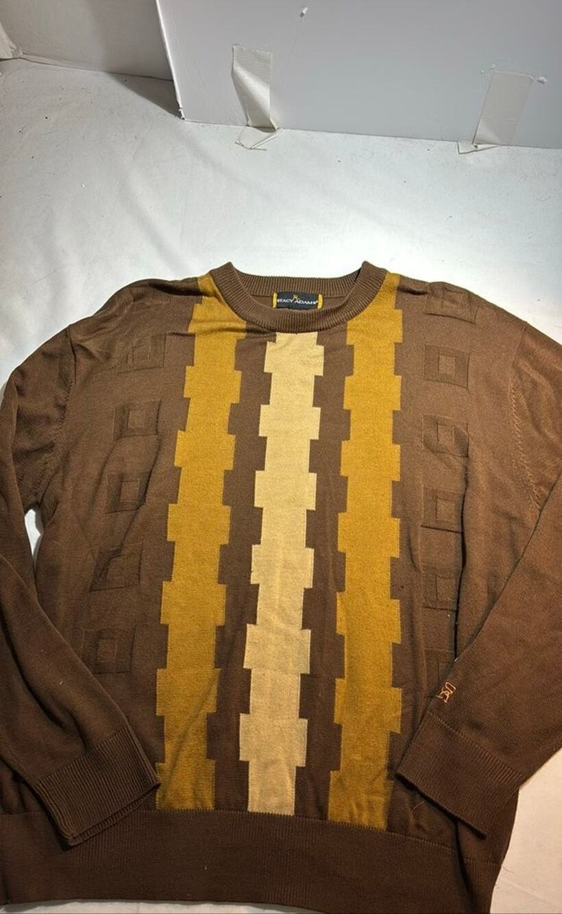 Stacy Adams Men's Brown Geometric Pattern Sweater